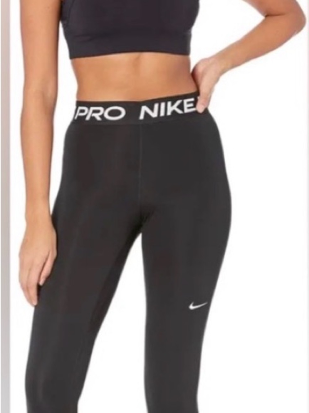 Nike Black High-Waist Performance Leggings with Branded Waistband